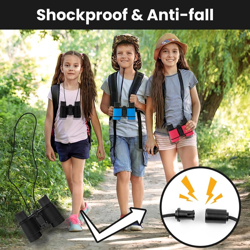 DR ANISON Binoculars for Kids Toy Binoculars Set for Age 3-12 Years Old Boys Girls Outside Play, Bird Watching, Camping, Educational Learning, Birthday Presents - Image 3